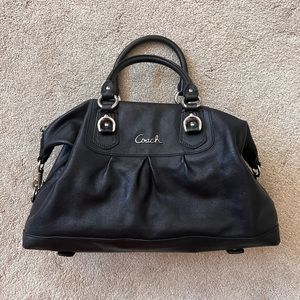 Black leather Coach purse